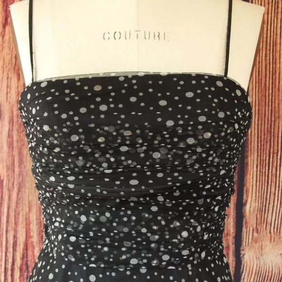 Jessica Howard Dress, Black with Gray Polkadots, Size 8, Fit and Flare, Retro - Picture 3 of 12